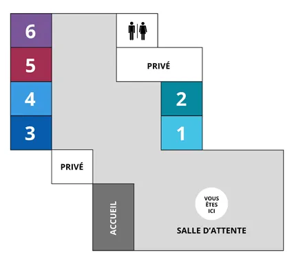 Plan d'accès aux 6 salles de consultations de notre clinique pédagogique