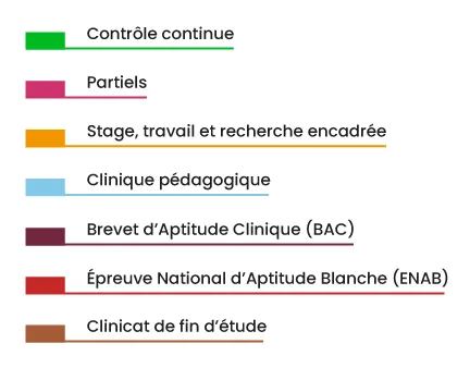 Légende du graphique montrant l'évolution des pratiques sur 5 ans de formation